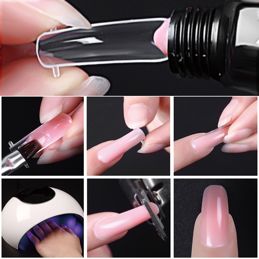 LIQUID HARD GEL BUILDER UV LED Nail Extension In a Bottle Clear Cover  Sculpture | eBay
