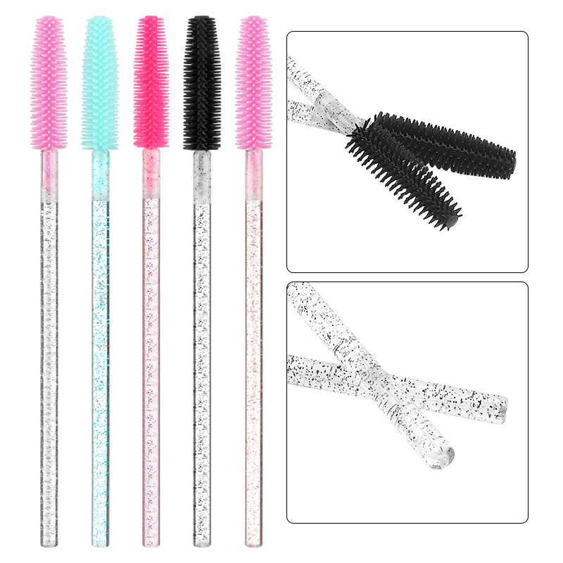 Silicone Brushes Crystal Handle Eyelash Brushes