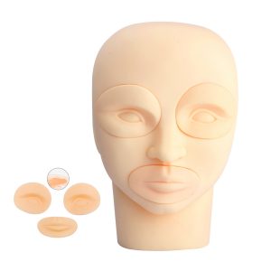 3D Silicone Practice Skin Head, Realistic Mannequin Makeup Practice Face  Model